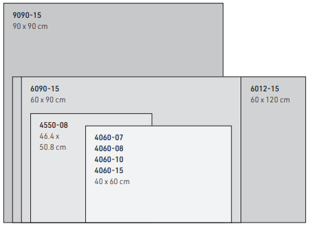 가장 기본이 되는 BERTEC Fixed Force Plate BERTEC Fixed Force Plate 사이즈 비교 - 9090-15, 6090-15, 6012-15, 4550-08, 4060 시리즈